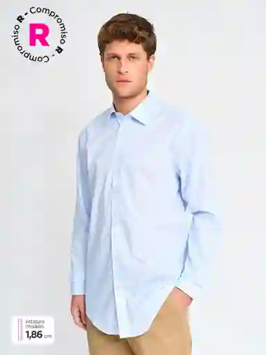 Kenneth Stevens Camisa Manga Larga Baltar Text Celeste 15.5 SS25