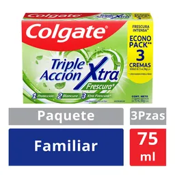 Pasta Dental Colgate Triple Acción Extra Frescura 90 g x 3 Und
