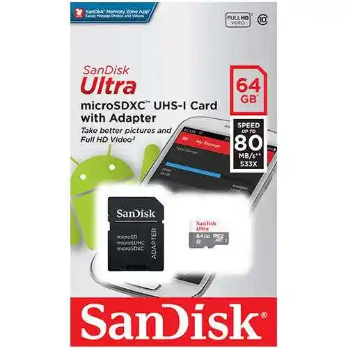 Sandisk Memoria Microsd Clase 10 64Gb