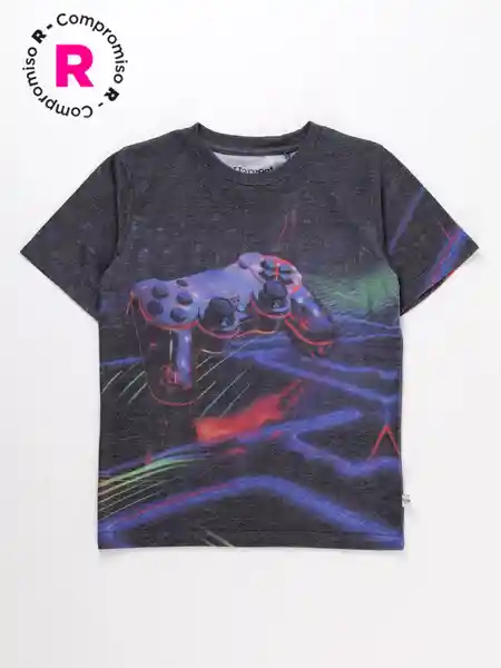 Harvest Polera Manga Corta Subli Crudo Negro 10 V26