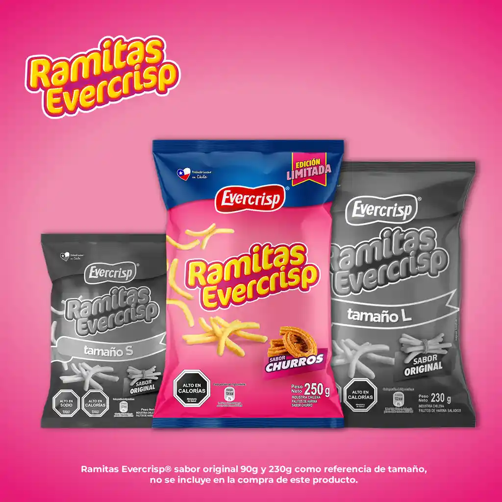 Snack Ramitas Evercrisp Sabor a Churros 250 g