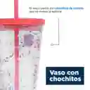 Miniso Vaso Con Bombilla de Doble Capa Con Decoraciones