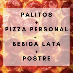 Pizza Personal con Bebida y Postre