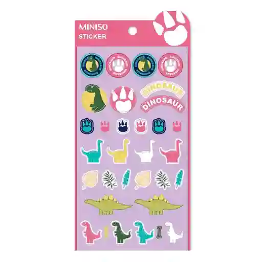 Plantilla de Stickers Dinosaurio Miniso