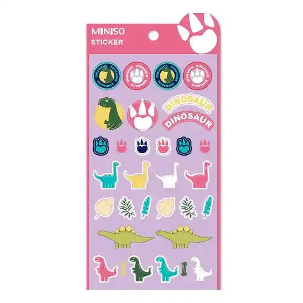 Plantilla de Stickers Dinosaurio Miniso