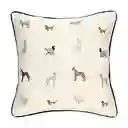 Cojín de Algodón Bordado Beige 45 x 45 cm