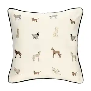 Cojín de Algodón Bordado Beige 45 x 45 cm