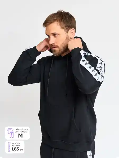 Kappa Polerón Negro Blanco L KPMPOLI2589NB