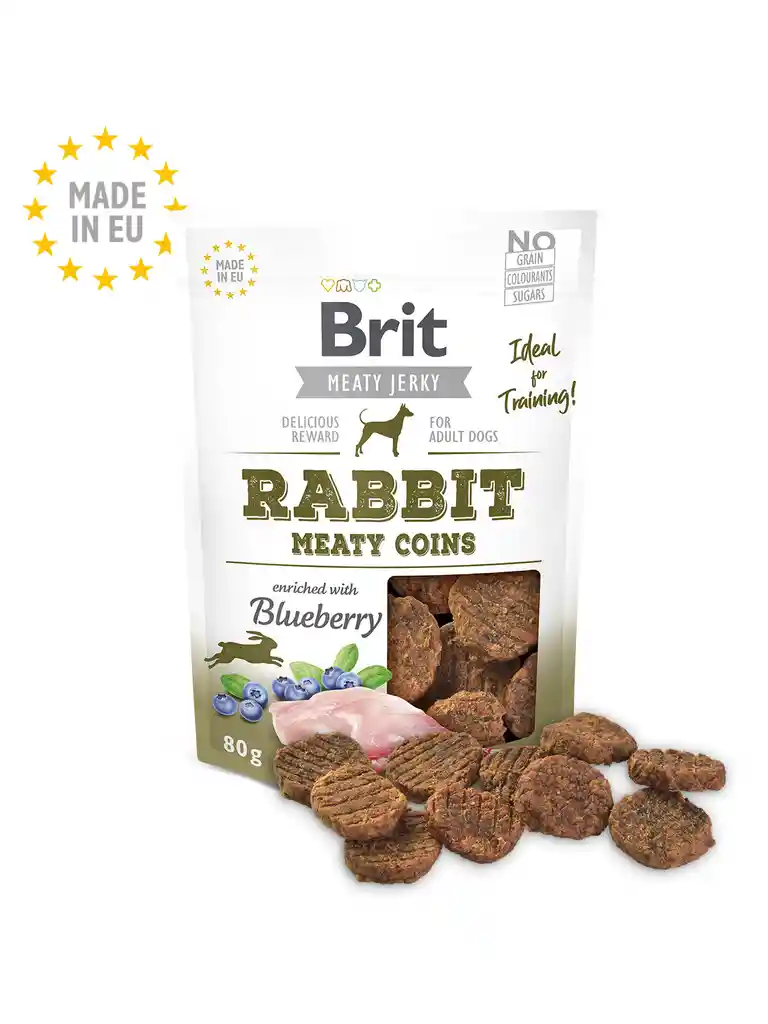 Brit - Jerky Snack Rabbit Meet Coins Para Perros 80g