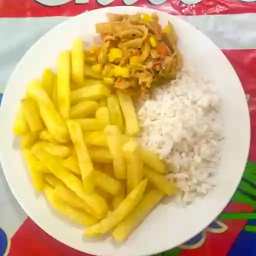 Guatita a la Jardinera y Arroz