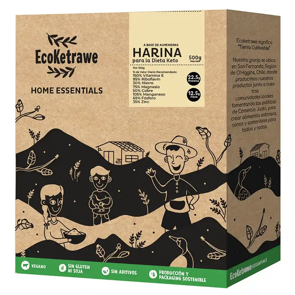 Ecoketrawe Harina Para Dieta Keto a Base de Almendras