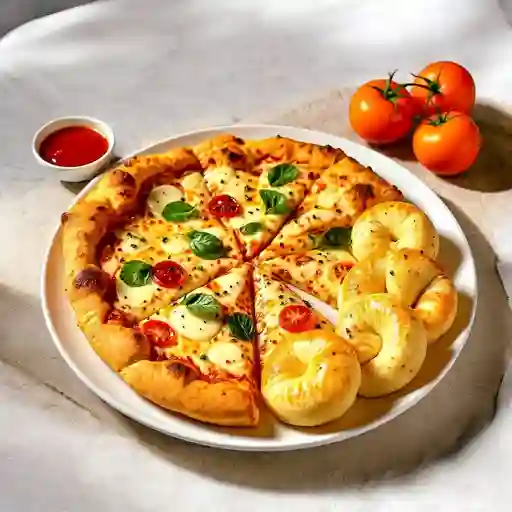 Pizza Mediana + Garlic Knots (6u)