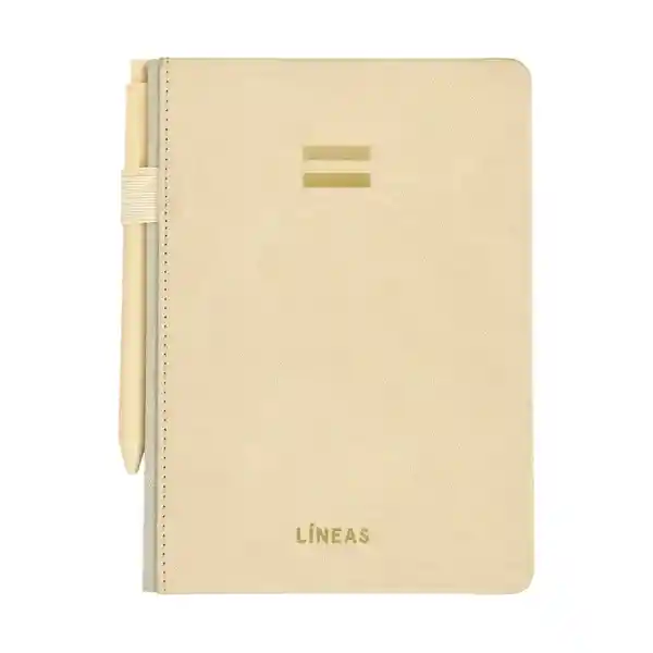 Libreta Grande Con Lápiz 80 Hojas Con Líneas Beige