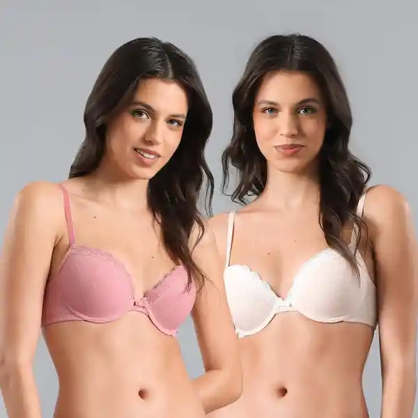 Sostén Perfect Balconet Color Crema Talla 34A Flores