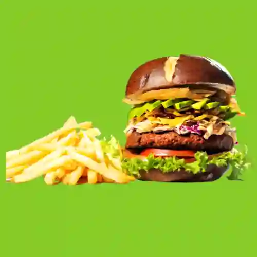 Burger Veganlandia + Papa Fritas