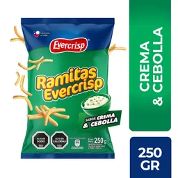 Snack Ramitas Evercrisp Sabor a Crema y Cebolla 160 g