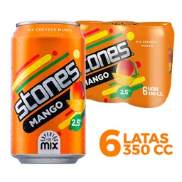 Stones Cerveza Sabor a Mango Lata 6 x 350 cc