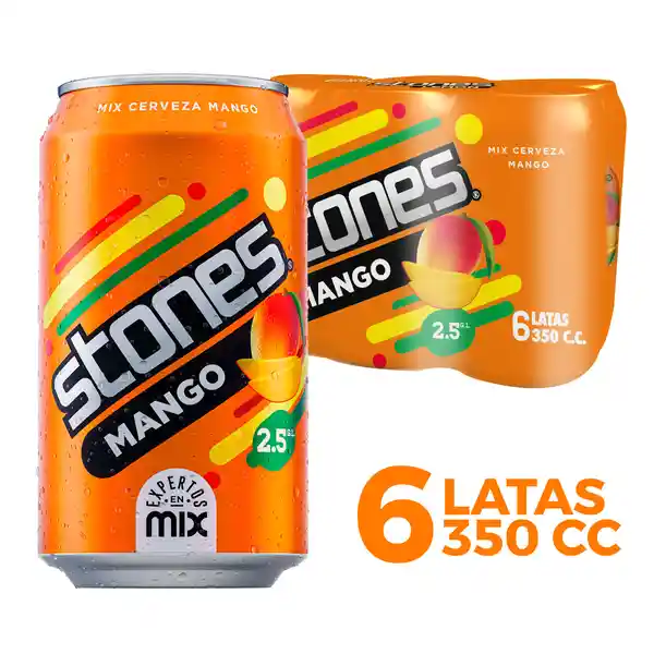 Stones Cerveza Sabor a Mango Lata 6 x 350 cc