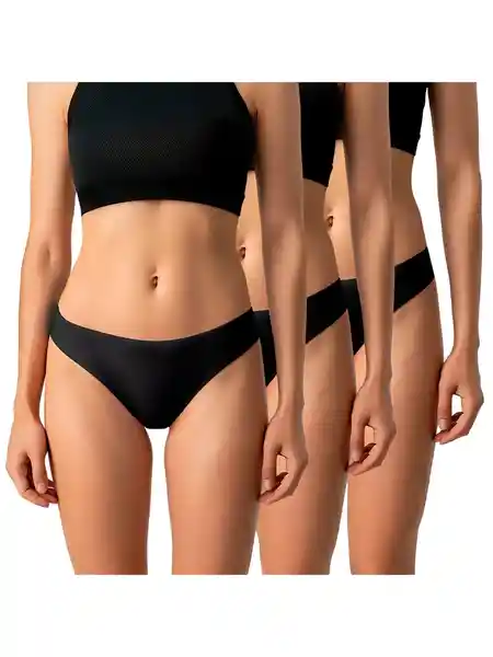 Top Calzón Colaless Láser Negro XL M502LP3C1