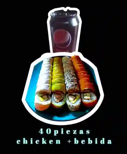 Combo 40 Piezas Chicken + Bebida 350 ml