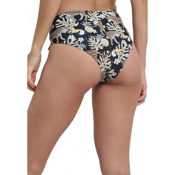 Bikini Calzón Con Amarra Estampado Negro Talla XL Samia