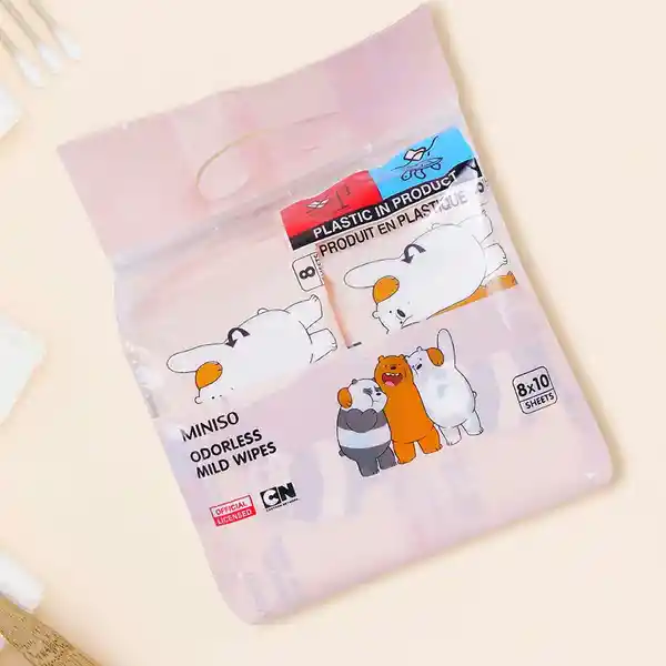 Paquete de Toallas Humedas 10 Pack We Bare Bears Miniso