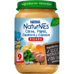 Naturnes Nestlepicado Para Bebe De 9 Meses De Carne. Papa. Zanahoria Y Espinacas
