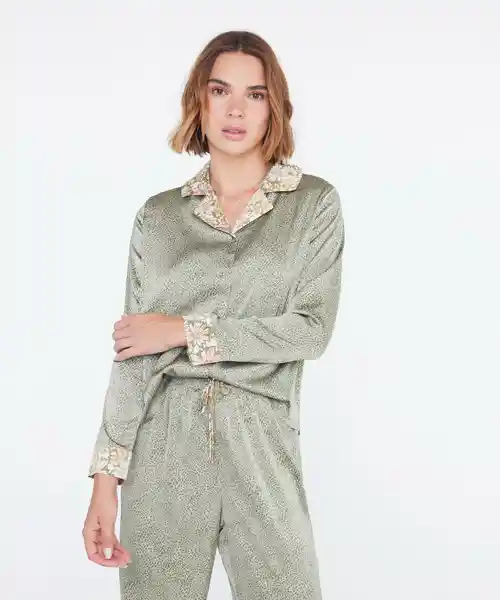 Conjunto de Pijama Dreamy Satinado Savage Green Talla M Lounge