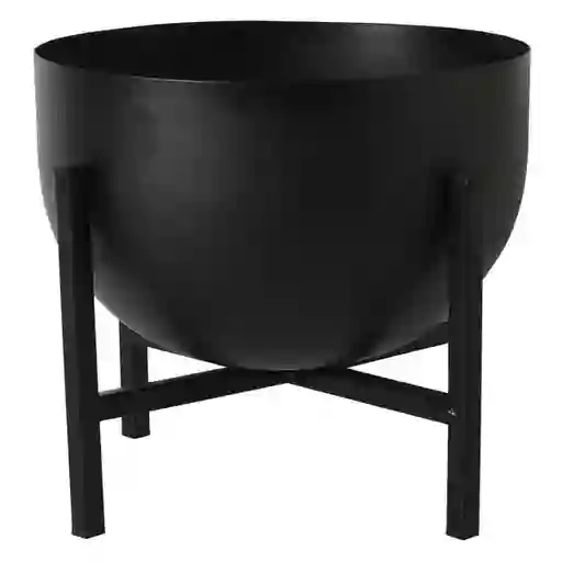 Ripley Home Macetero Negro Metal 18 cm