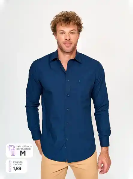 Kenneth Stevens Camisa Sólida Básica Azul Oscuro 16.5