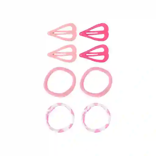 Kit Accesorios Para Cabello Colores Rosa Miniso