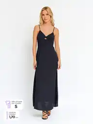 Index Vestido Largo Esilk Color Negro L S25