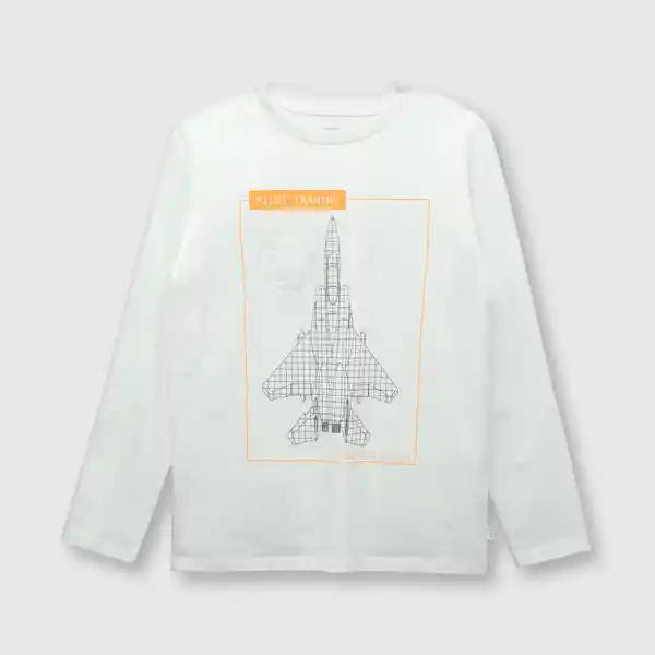 Polera Espacial de Niño Off White Talla 12A Colloky