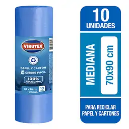 Virutex Bolsa Basura Azul C F 70X90