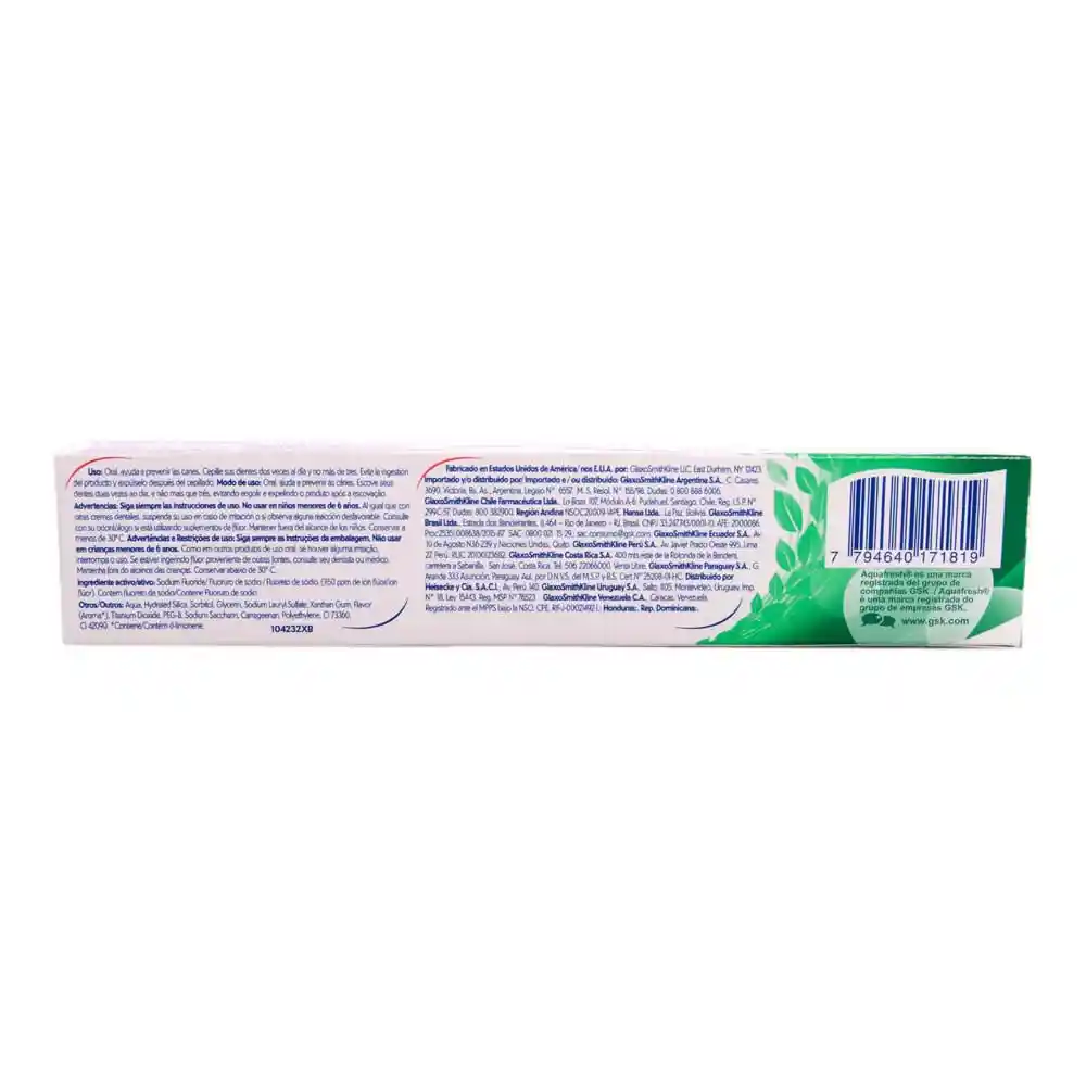 Aquafresh Crema Dental Triple Protección Soft Mint