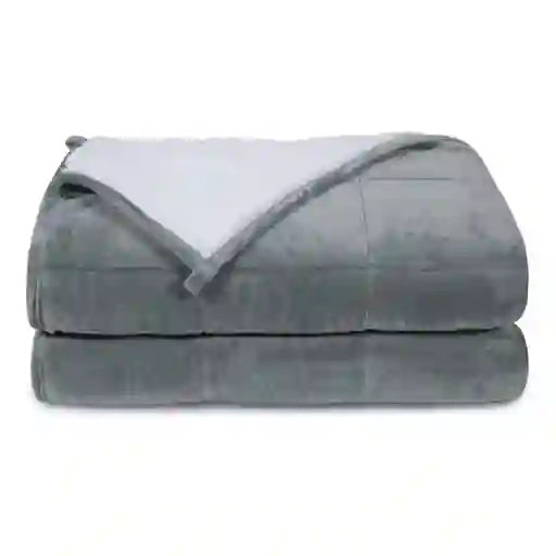 Frazada Pesada Minky / Sherpa Gris Oscuro Hypnos