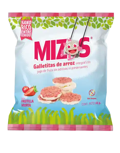 Mizos Galleta de Arroz Frutilla Murta 16 g