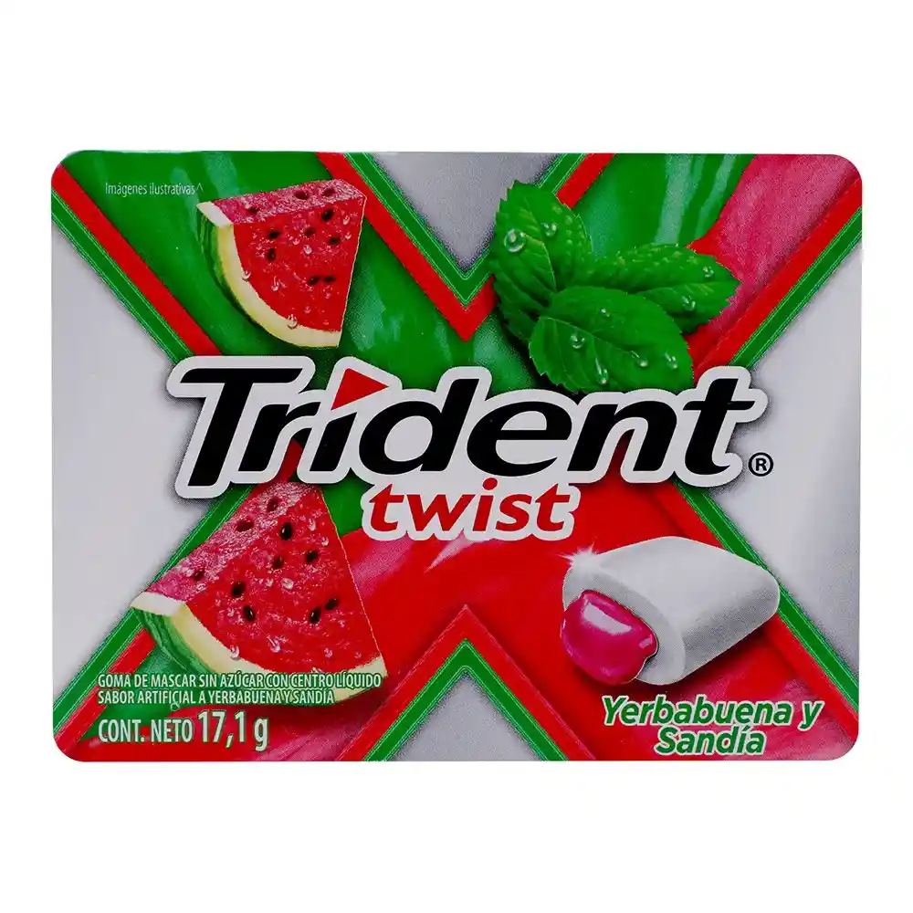 Trident Chicle Twist Sin Azucar Sabor Sandia Yerbabuen 9 Un