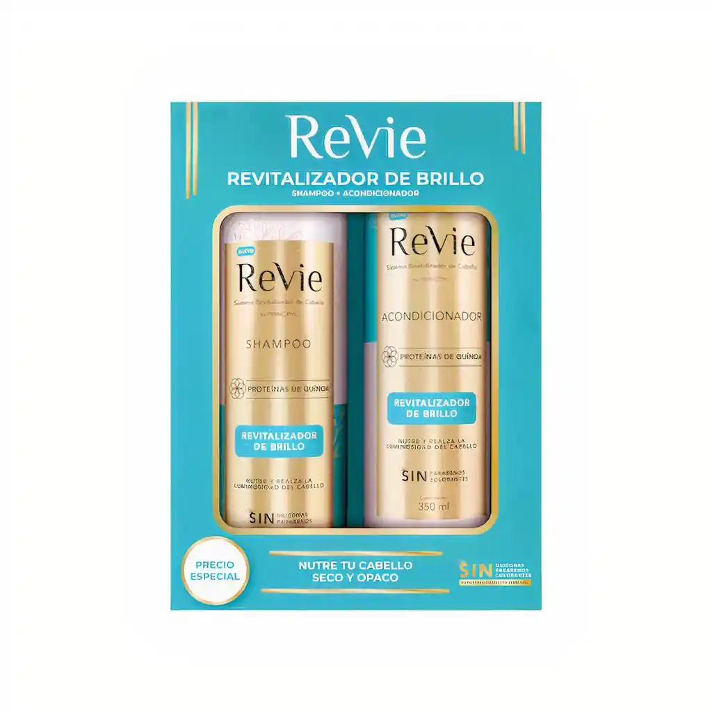 Revie Pack Shampoo + Acondicionador Revit Brillo