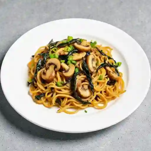 Champiñones&algas con Fideos