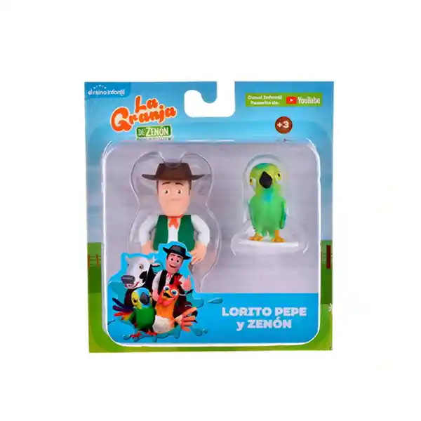 La Granja de Zenón Pack Figura Lorito Pepe y Zenón