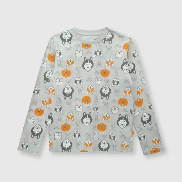 Pijama de Algodón de Niño Gris Melange Talla 8A Colloky