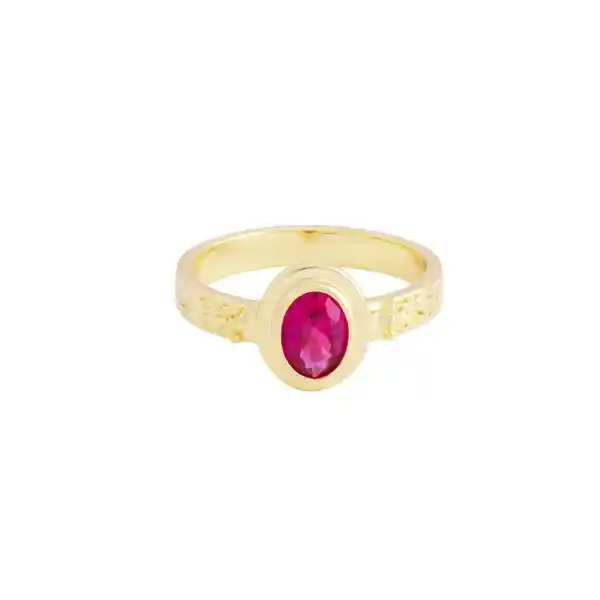 Anillo Rose Jade Baño de Oro Talla 7 Noa Joyas