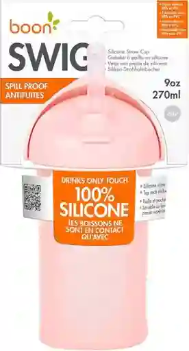 Boon Taza Silicona Swig Straw Pink B11451