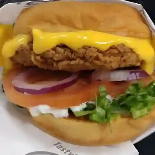 Yellow Crispy Chicken Burger