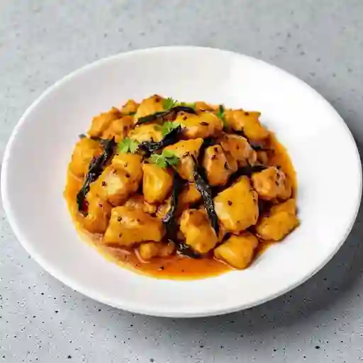 Pollo solo con algas