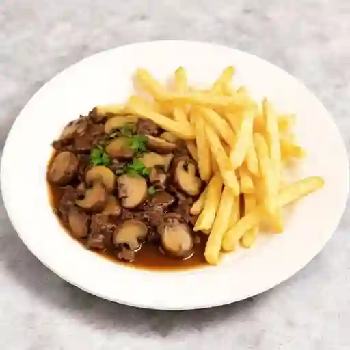 Carne Champinón con Papas