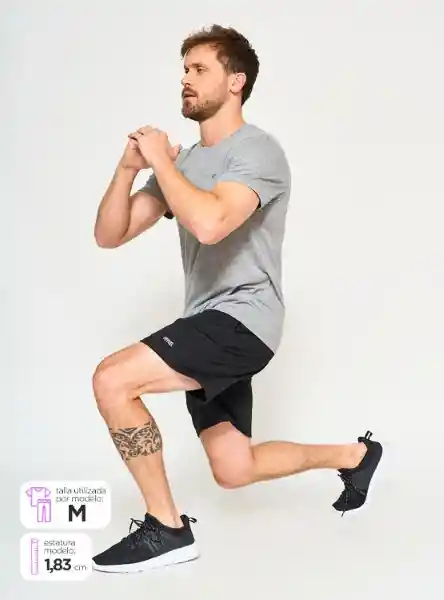 Revup Short Bleece Hombre Negro XL FW25