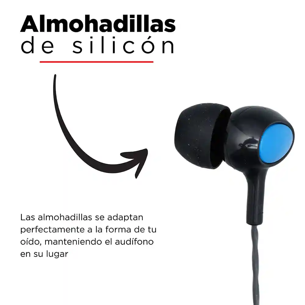 Miniso Audifonos De Cable Se383 Negro/azul 12m