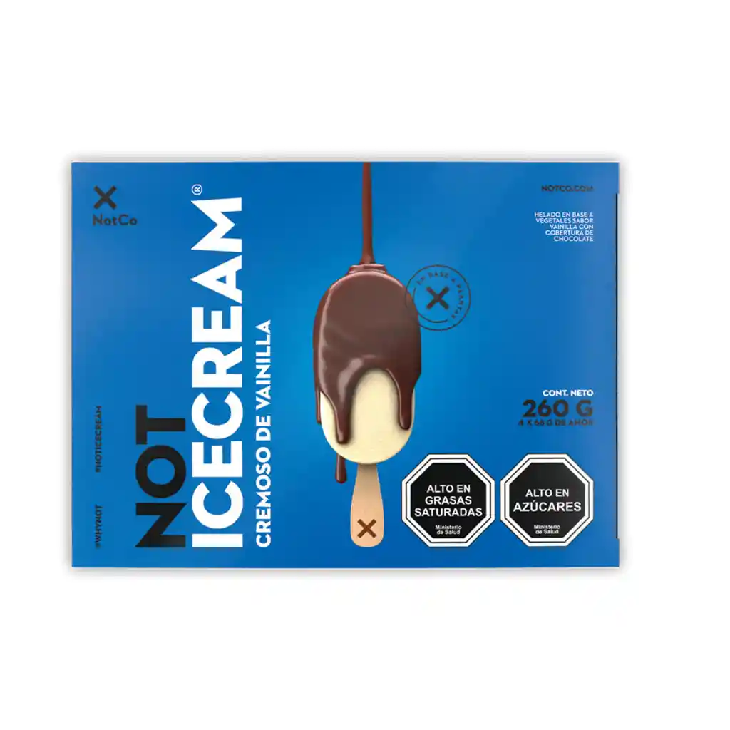 Not Ice Cream Paleta Helada Cremoso de Vainilla Pack